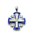 Sterling Silver Enamel with Opal Jerusalem Cross Pendant